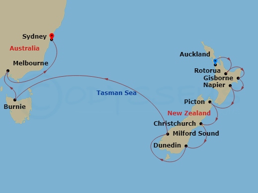 14-night Kiwi & Kangaroo Coasts Voyage