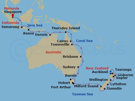 32-night Australia to Asia Cruise