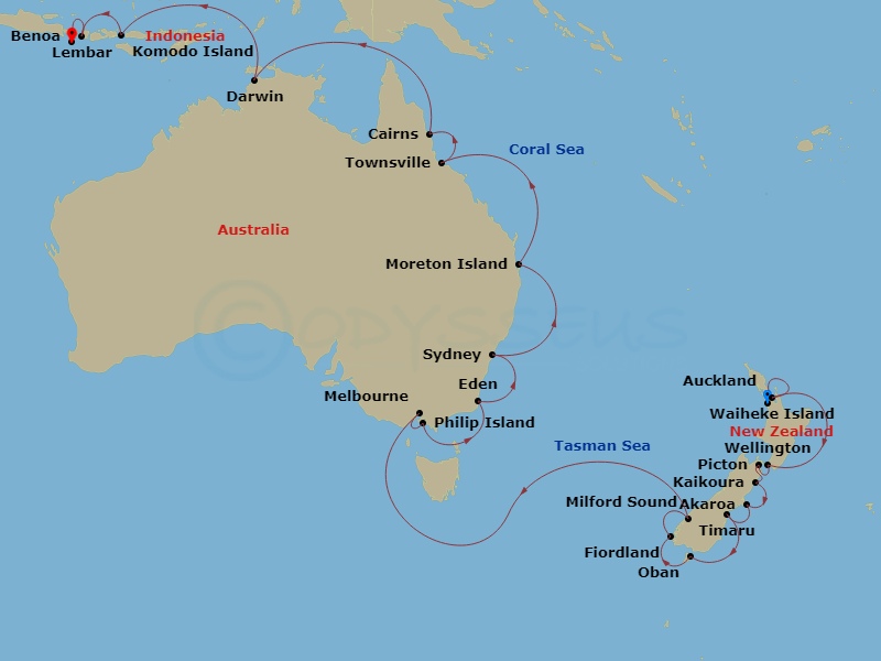 33-night New Zealand, Australia& Indonesia Cruise