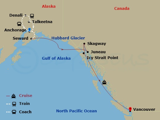 10-night Kenai Trek & Inland Wildlife Cruisetour #12B