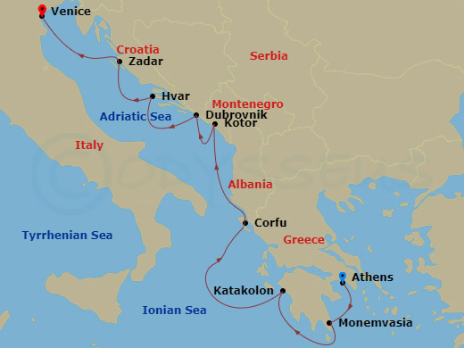 9-night Adriatic Archipelagos and Greek Goddesses Cruise