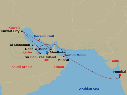 15-night Middle East & India Cruise
