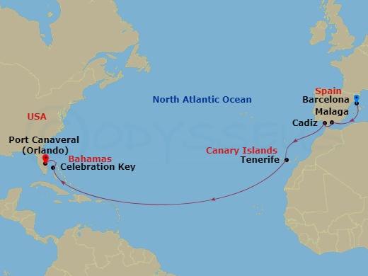 14-night Carnival Journeys Cruise - Transatlantic