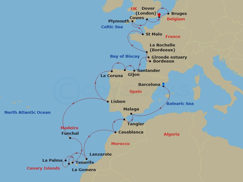 28-night Canary Islands & English Channel Gems Cruise