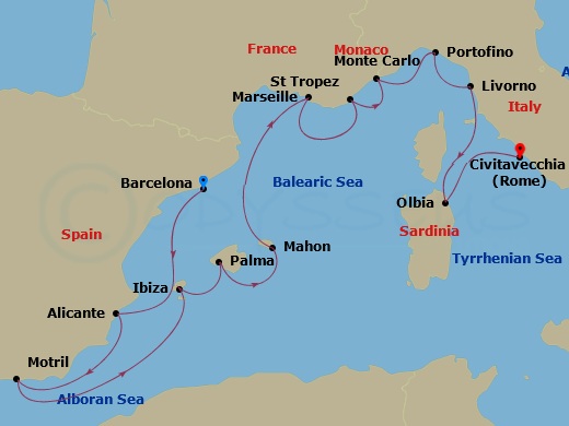 12-night Vita Est Bona Cruise Itinerary Map