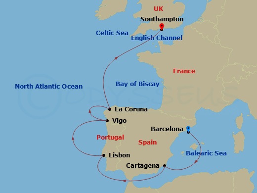 7-night Western Europe Cruise From Barcelona Ending In Southampton