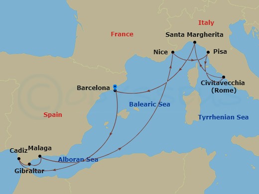 12-night Spain, Italy, & France Cruise