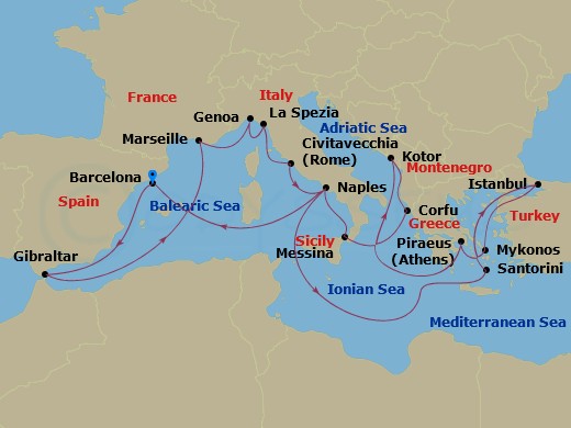 21-night The Best Of The Mediterranean Cruise