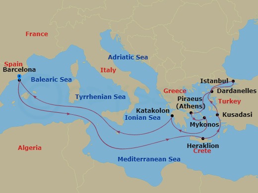 Itinerary map