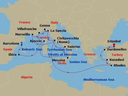 Itinerary map