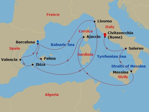 Itinerary map