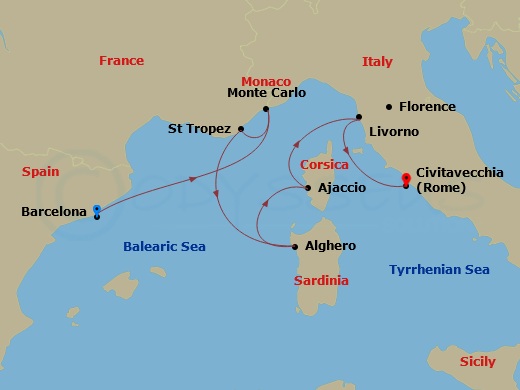 7-night A Journey from Barcelona to Rome Cruise