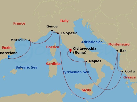 Itinerary map