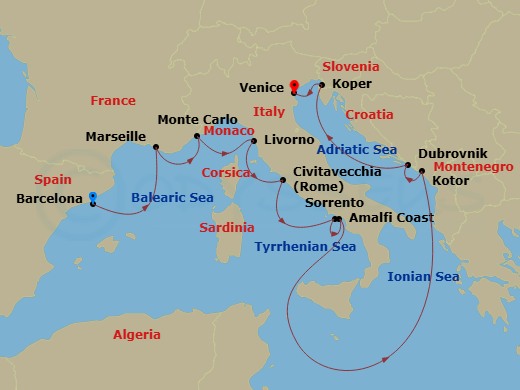 11-night Best Of The Mediterranean Voyage: Monte Carlo, Amalfi & Venice