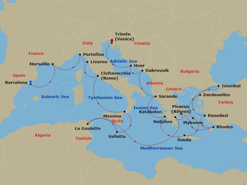 23-night Mediterranean Tapestry & Empires Cruise