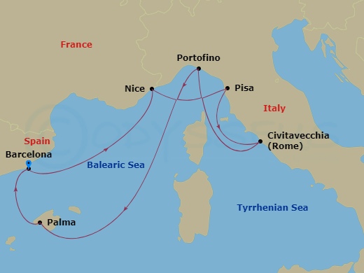 7-night Italy, Spain & French Riviera Cruise