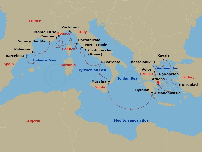 22-night Star Collector: Greek Myths & Riviera Magic Cruise