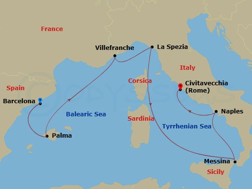 Itinerary map