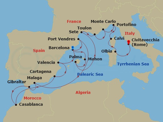 20-night Spain, Morocco & Mediterranean Overture Cruise