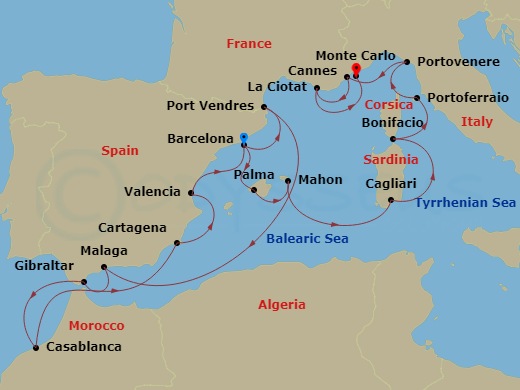 20-night Spain, Morocco & Mediterranean Magic Cruise