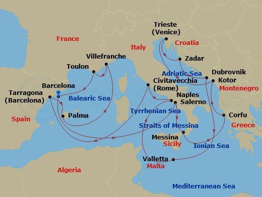 21-night Mediterranean & Adriatic Cruise