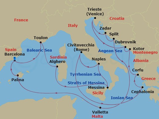 21-night France, Italy And Adriatic Cruise