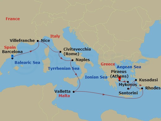 11-night Barcelona To Athens Cruise