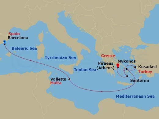 7-night Greece, Malta & Turkey Cruise