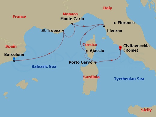 7-night A Journey from Barcelona to Rome Cruise