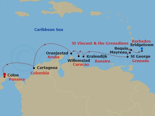 11-night Columbian & Southern Caribbean Coastlines