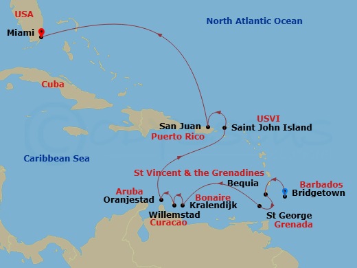 12-night Southern Caribbean Cruise