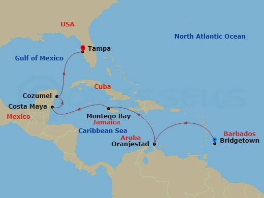 Itinerary map