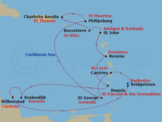 14-night Eastern & Southern Caribbean Cruise