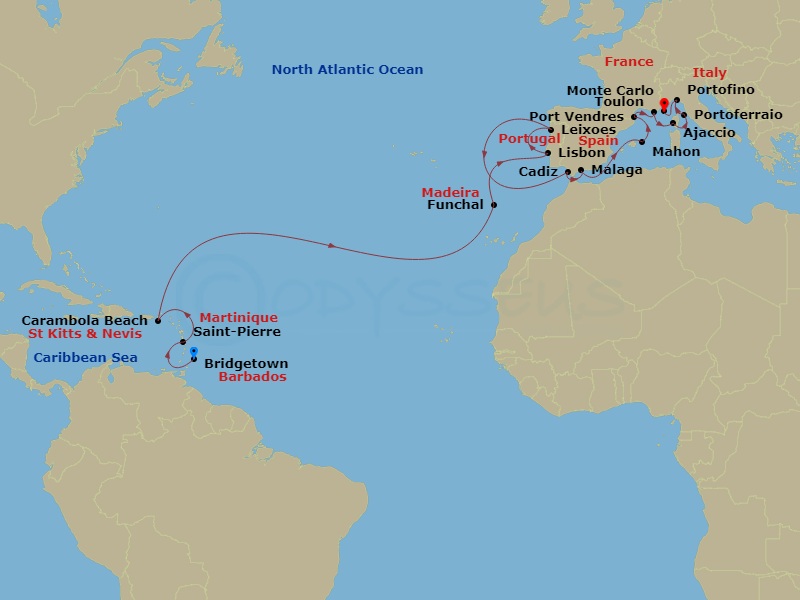 24-night Atlantic Passage, Iberian Coast & France Cruise