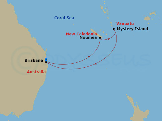 7-night South Pacific Cruise Itinerary Map