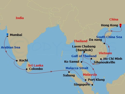 27-night Indian Ocean & Asia/Far East Cruise