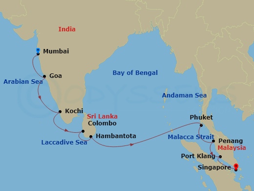 13-night India, Sri Lanka & Thailand Cruise