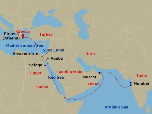 17-night Middle East to the Mediterranean Cruise