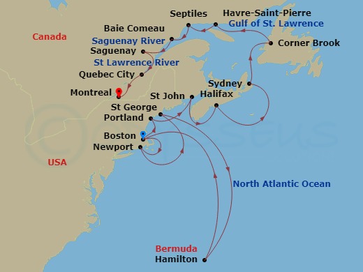 18-night Bermuda and Quebec Explorer Voyage