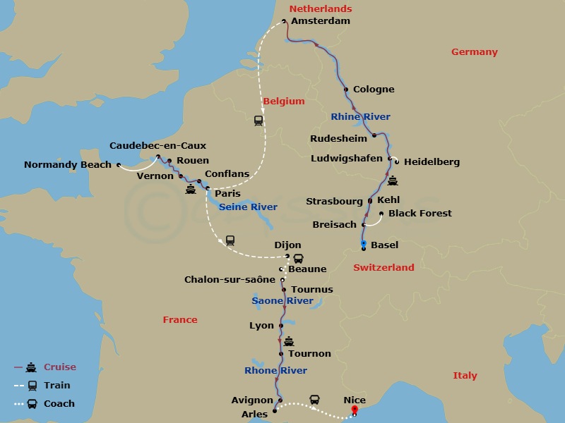 21-night European Masterpiece: The Rhine, Seine & Rhône Revealed With 2 Nights In French Riviera Cruise/Land Package
