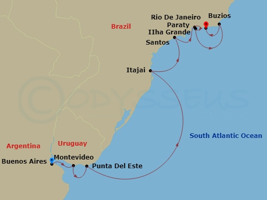 Itinerary map