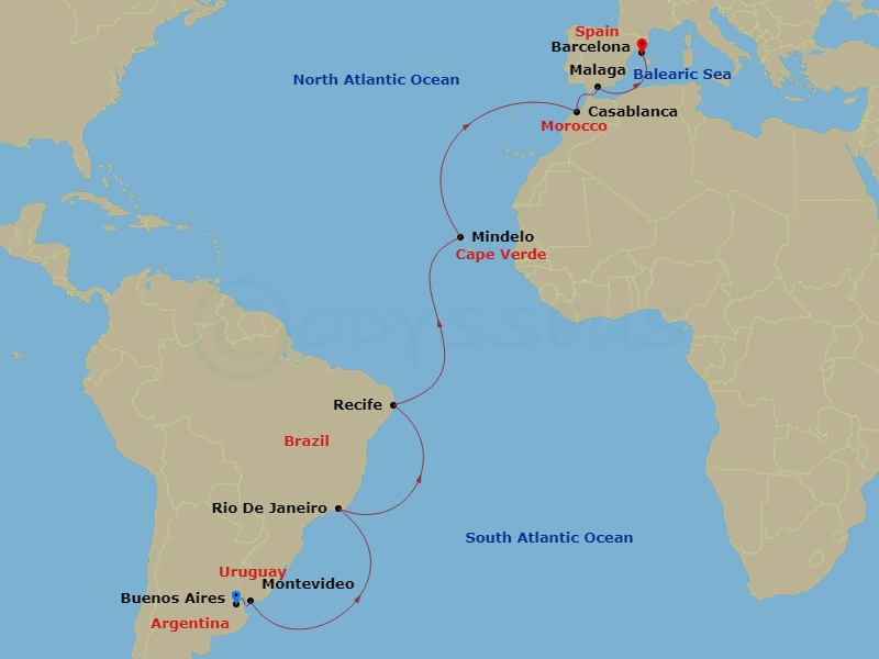 Itinerary map