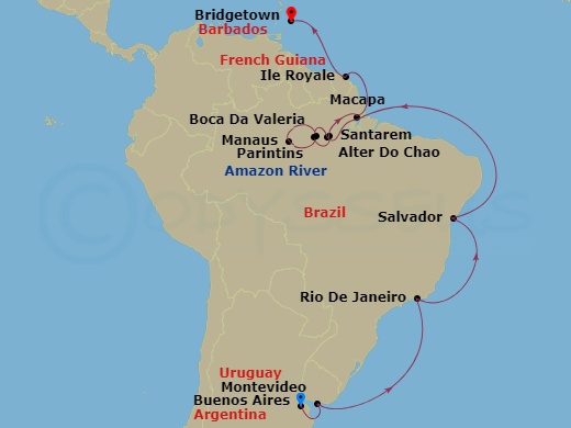 25-night Carnival Rio & Amazon Voyage