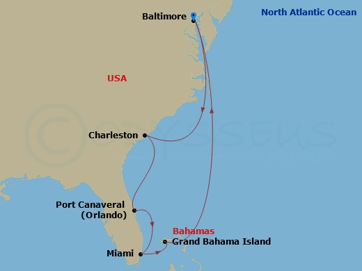 8-night Southeast Coast & Bahamas Cruise