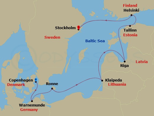 7-night Baltic Jewels Voyage Itinerary Map