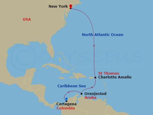 10-night Cartagena to New York Cruise