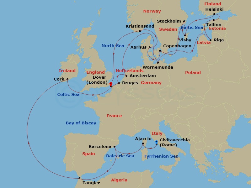 25-night World Cruise Segment - Rome (Civitavecchia) To London(Dover)
