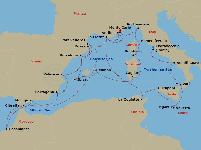 30-night Mediterranean Jewels, Spain & Morocco Cruise