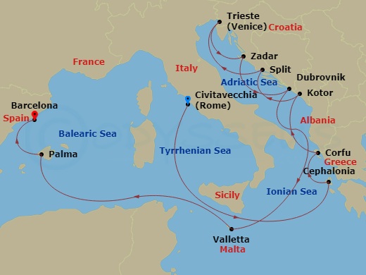 14-night Mediterranean & Adriatic Cruise