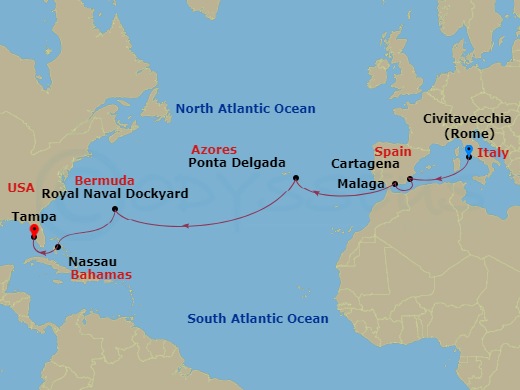 16-night Spain & Bermuda Transatlantic Cruise
